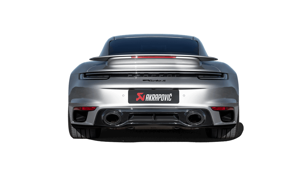 Porsche 992 Turbo S Akrapovic slip on exhaust system